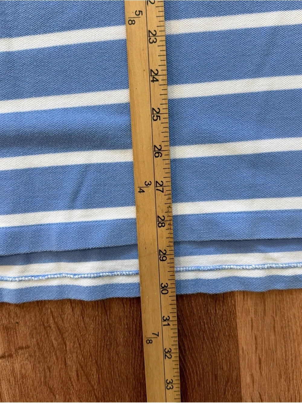 Polo Ralph Lauren Polo Shirt Mens XL Blue White Striped with Orange Logo